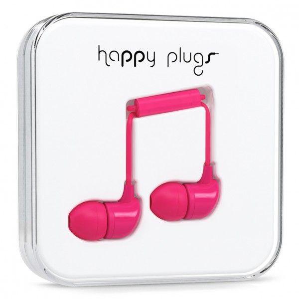 Проводные вакуумные наушники Happy Plugs Headphones In-Ear, Cerise Pink