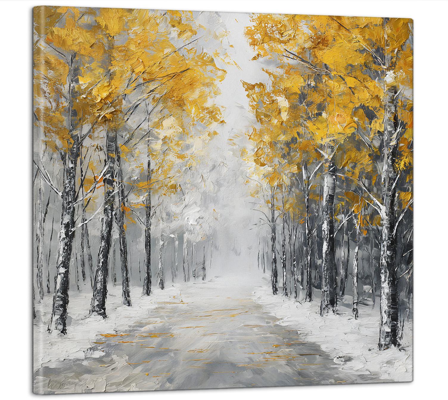 Картина на стену Зимняя березовая аллея 50x50 см (MN10034)