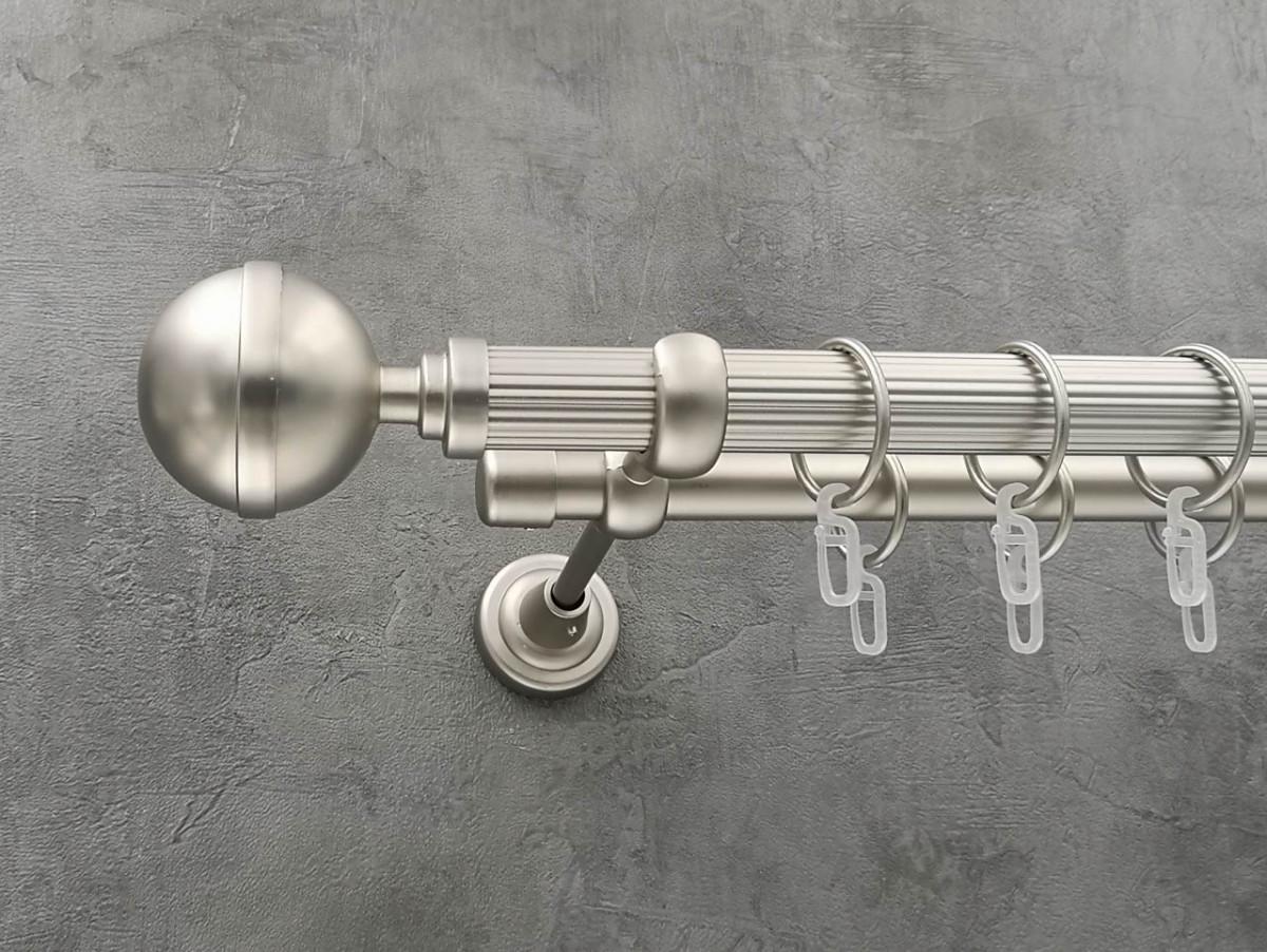 Карниз Quadrum Калисто рифленая штанга двойной открытый 25/19 мм 200 см Сатин (264769481)