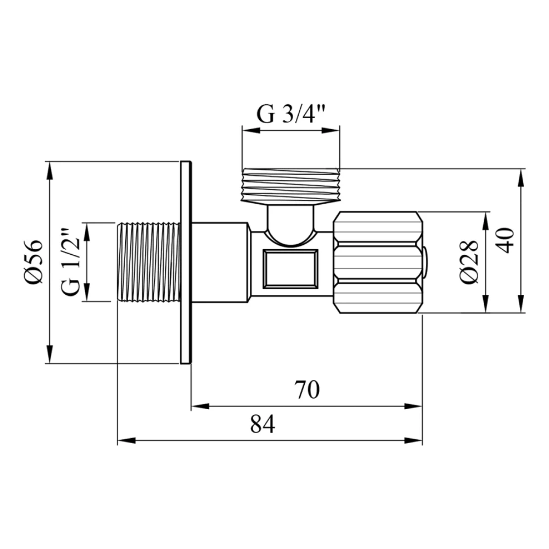 Кран приладовий Kroner KRP Eckventil C402 1/2х3/4" ЗЗ (SVR-CV027384) - фото 3 Кран приладовий Kroner KRP Eckventil C402 1/2х3/4" ЗЗ (SVR-CV027384) - фото 3