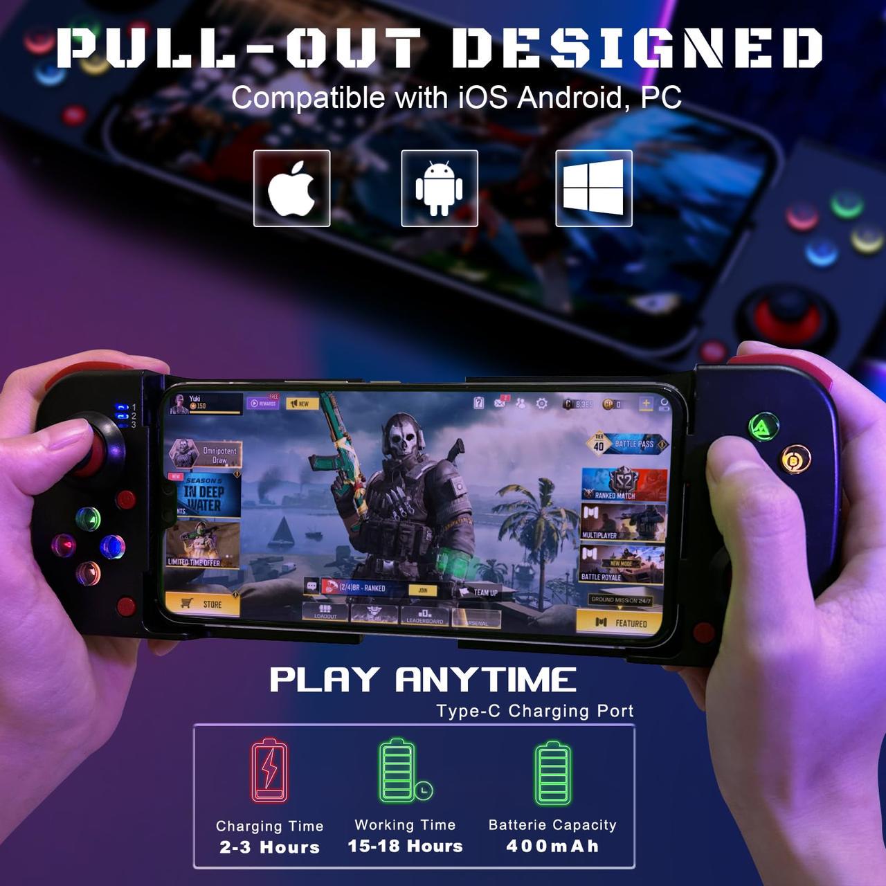 Джойстик для телефона Union Gamepad Bluetooth для iOS/Андроид (19480563) - фото 9