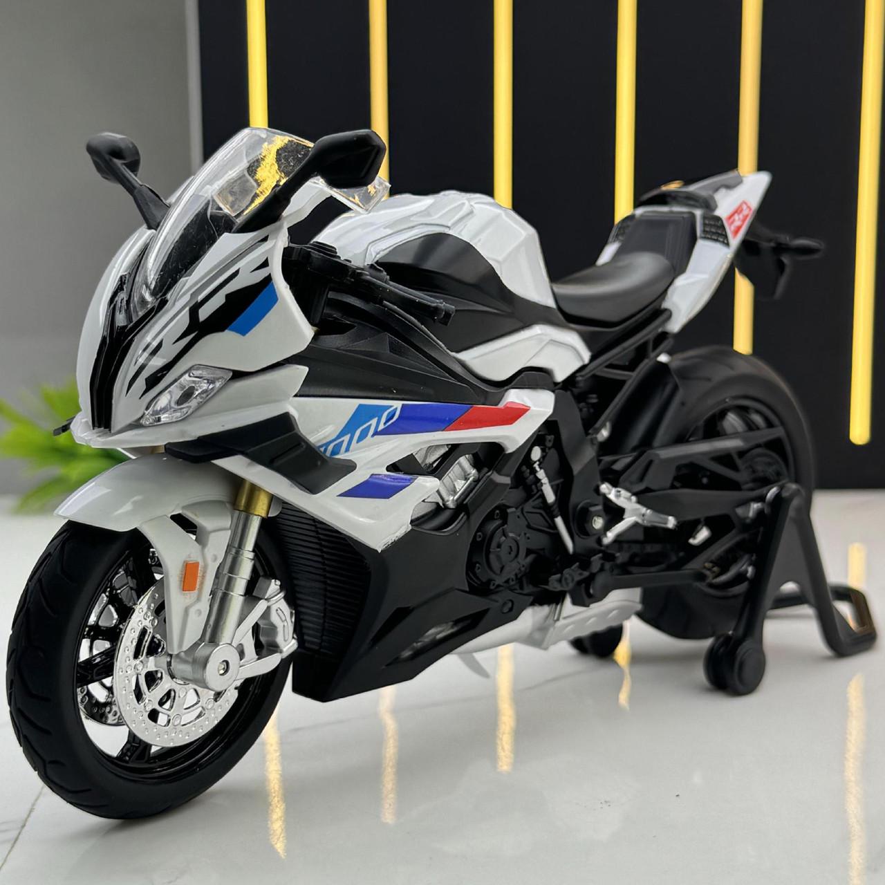 Іграшковий мотоцикл BMW S1000RR 1:12 металопластик/звук/амортизація/гумові колеса (28443632) - фото 2