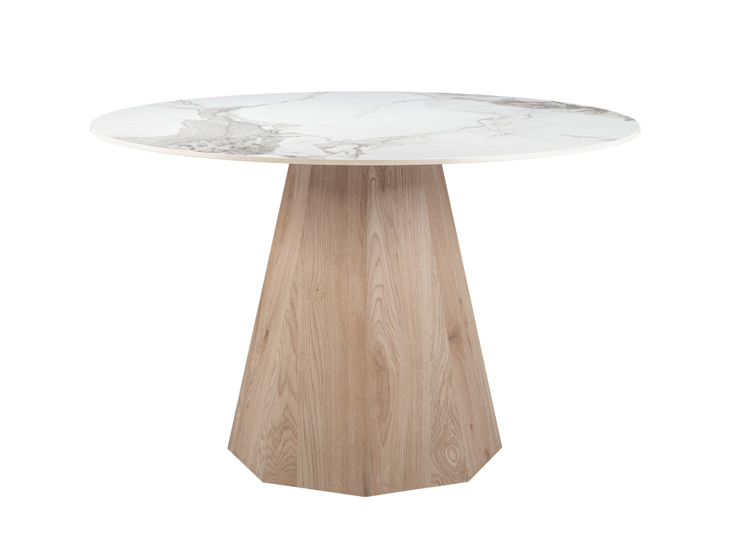 Стіл обідній круглий Квінто Ветро 900/760 мм Кераміка голден сенд/Дуб (TМ-300)