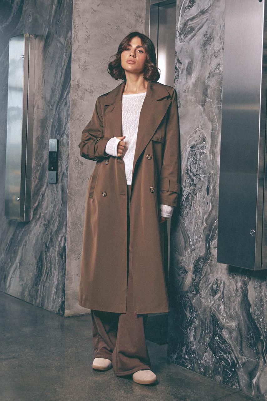 Тренч жіночий Seventeen XXL-3XL Коричневий - фото 3 Тренч жіночий Seventeen XXL-3XL Коричневий - фото 3