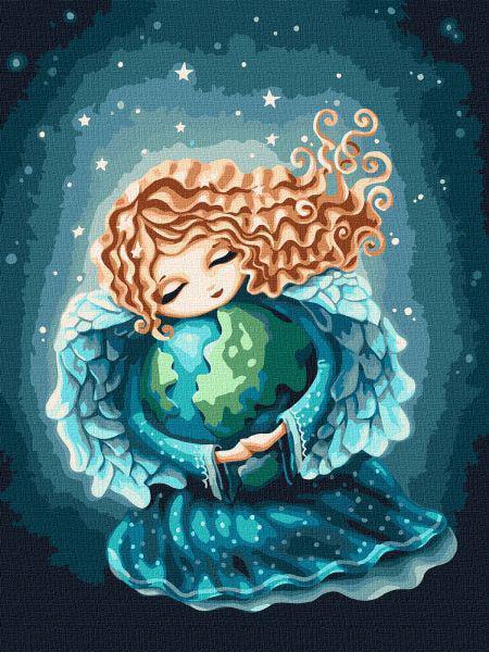 Картина по номерам Ideyka Ангел земли 30x40 см без упаковки (KHO6074)