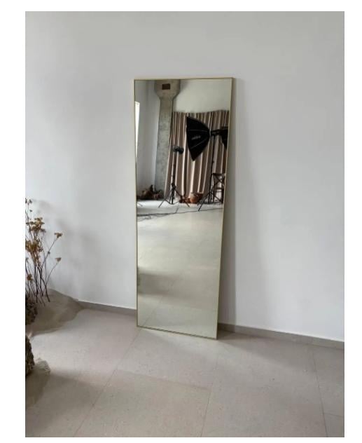 Дзеркало настінне в алюмінієвій рамі для передпокою 200х100 см Золотистий (29067274) - фото 6