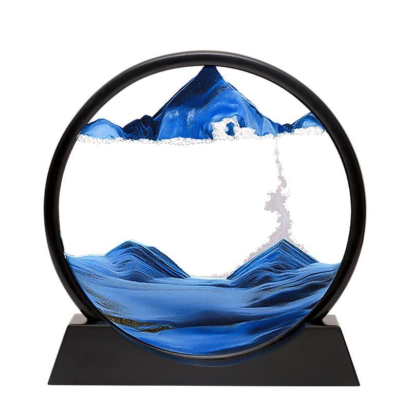 3D-картина антистресс Moving Sandscapes Песчаный пейзаж в рамке 18 см Синий/Черный