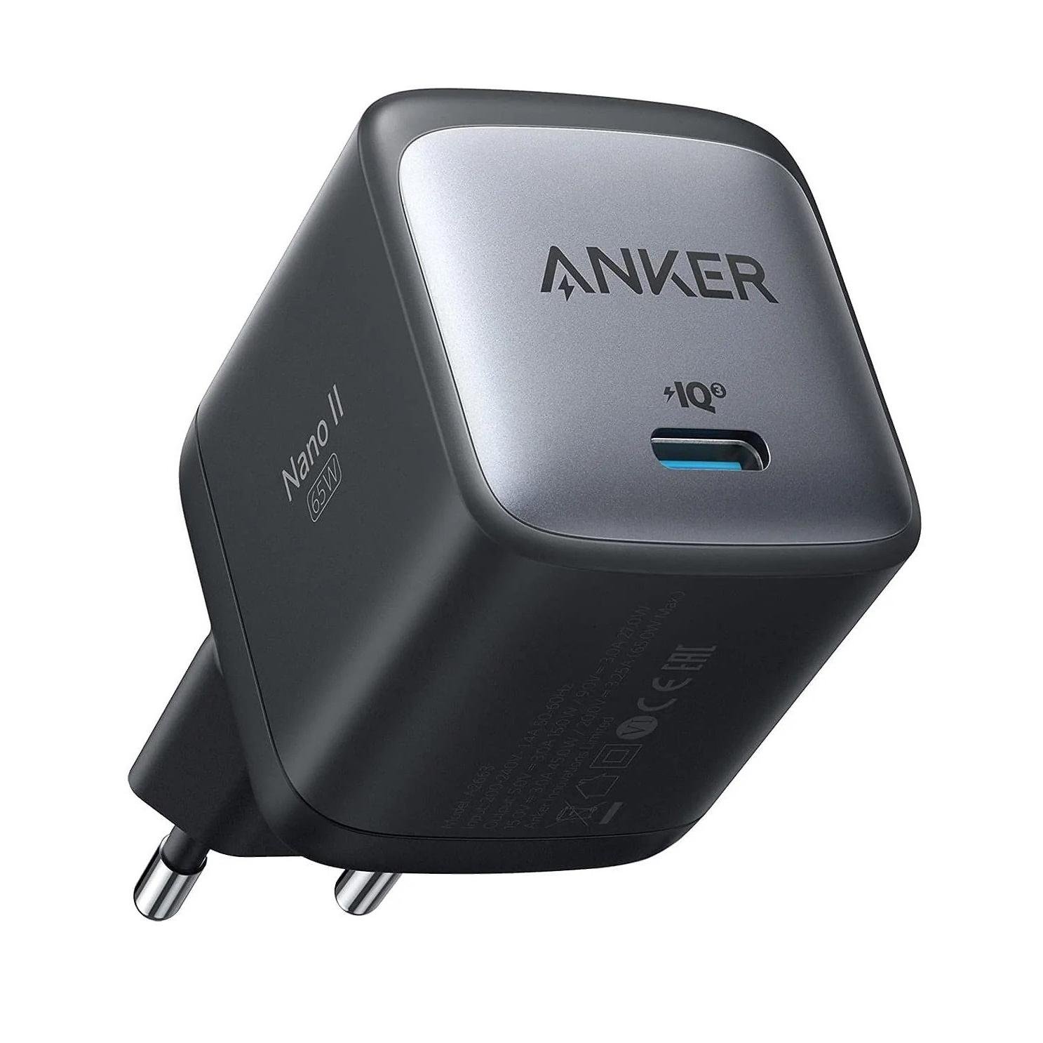 Зарядний пристрій мережевий Anker PowerPort 715 Nano II GaN 65W Type-C Black (A2663G11)