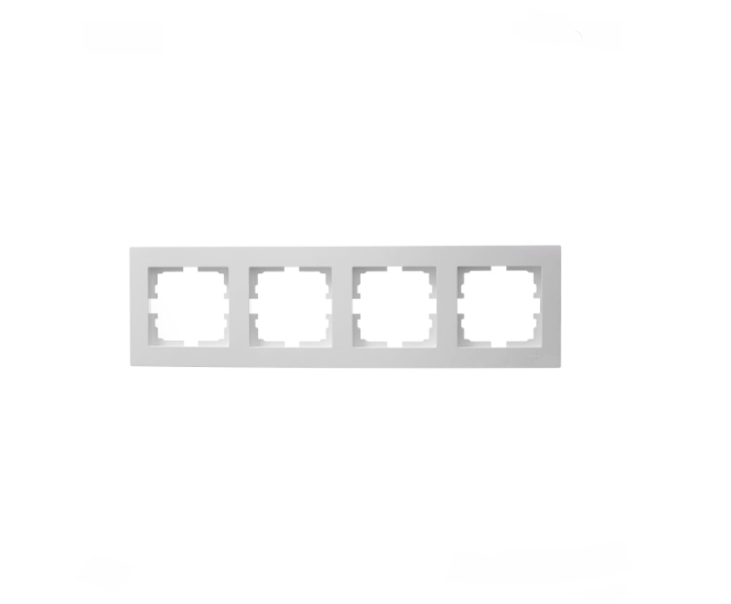 Рамка четверная горизонтальная LEZARD Vesna белый