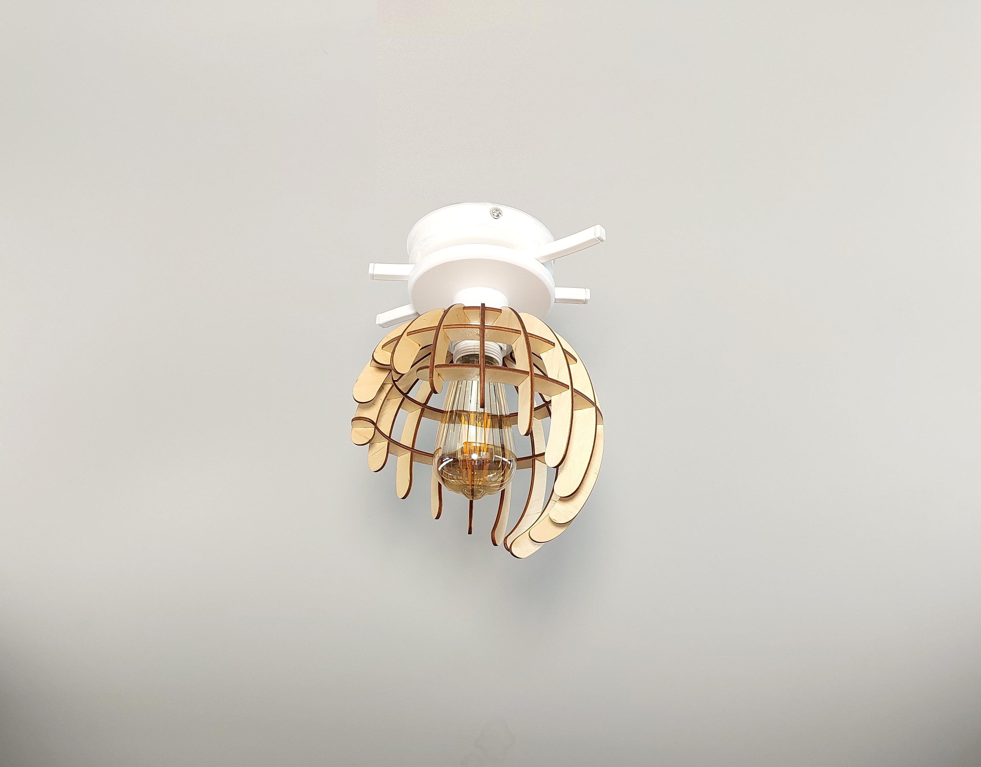 Люстра в стиле лофт на 1 лампочку с деревяным плафоном Белый (4341-13) - фото 2 Люстра в стиле лофт на 1 лампочку с деревяным плафоном Белый (4341-13) - фото 2