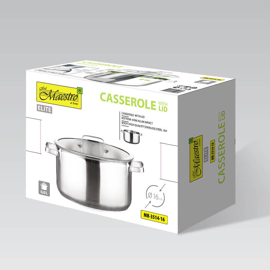 Кастрюля Maestro MR-3514-16 с крышкой 1,3 л (273775) - фото 2 Кастрюля Maestro MR-3514-16 с крышкой 1,3 л (273775) - фото 2