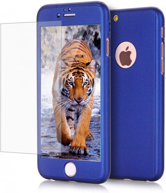 Противоударный Чехол 360° + стекло 9Н Без бренда на iPhone 6/6s Blue (HP66131)