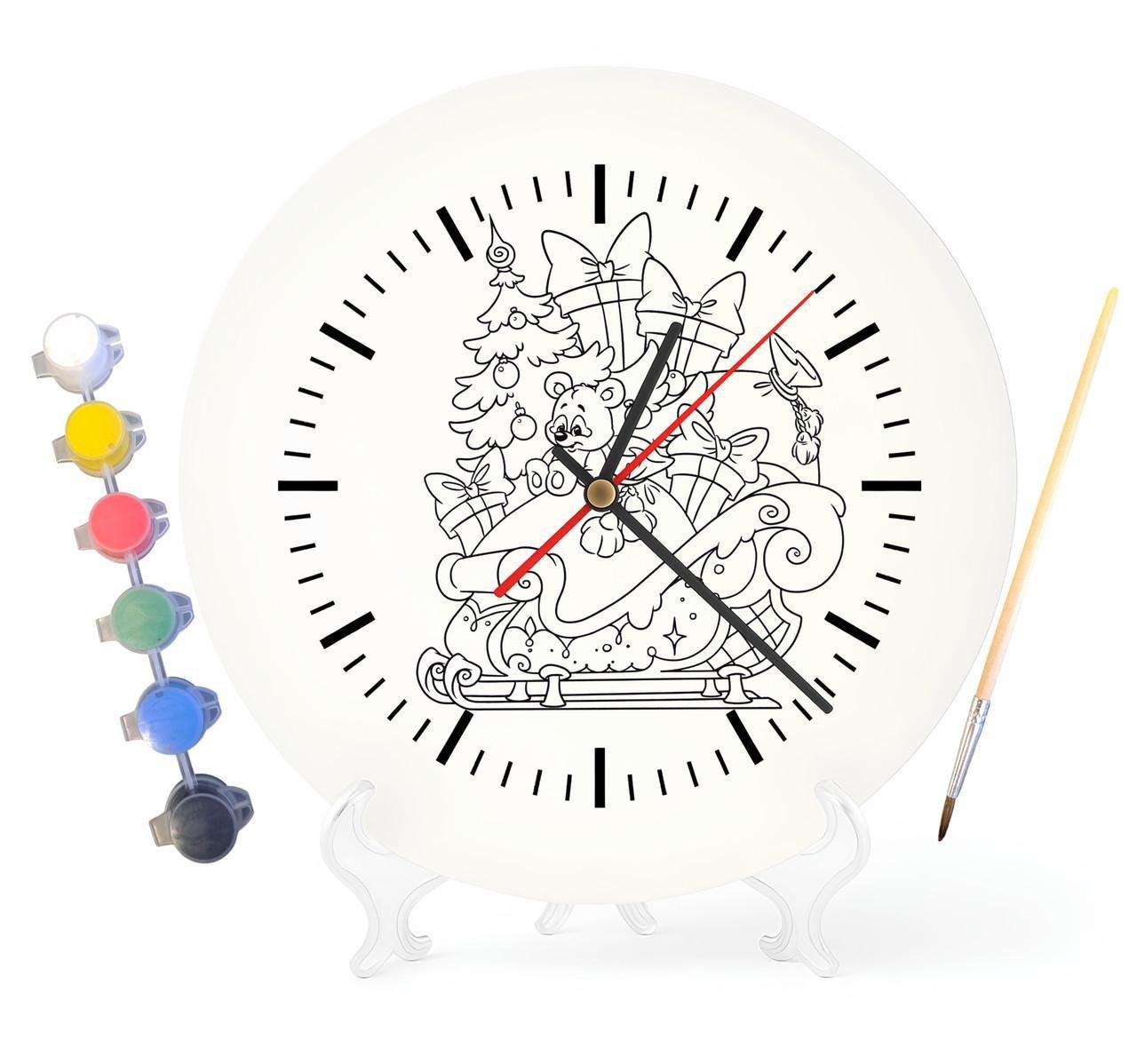 Детский набор для творчества часы раскраска Новый год 30 см (Г0079)