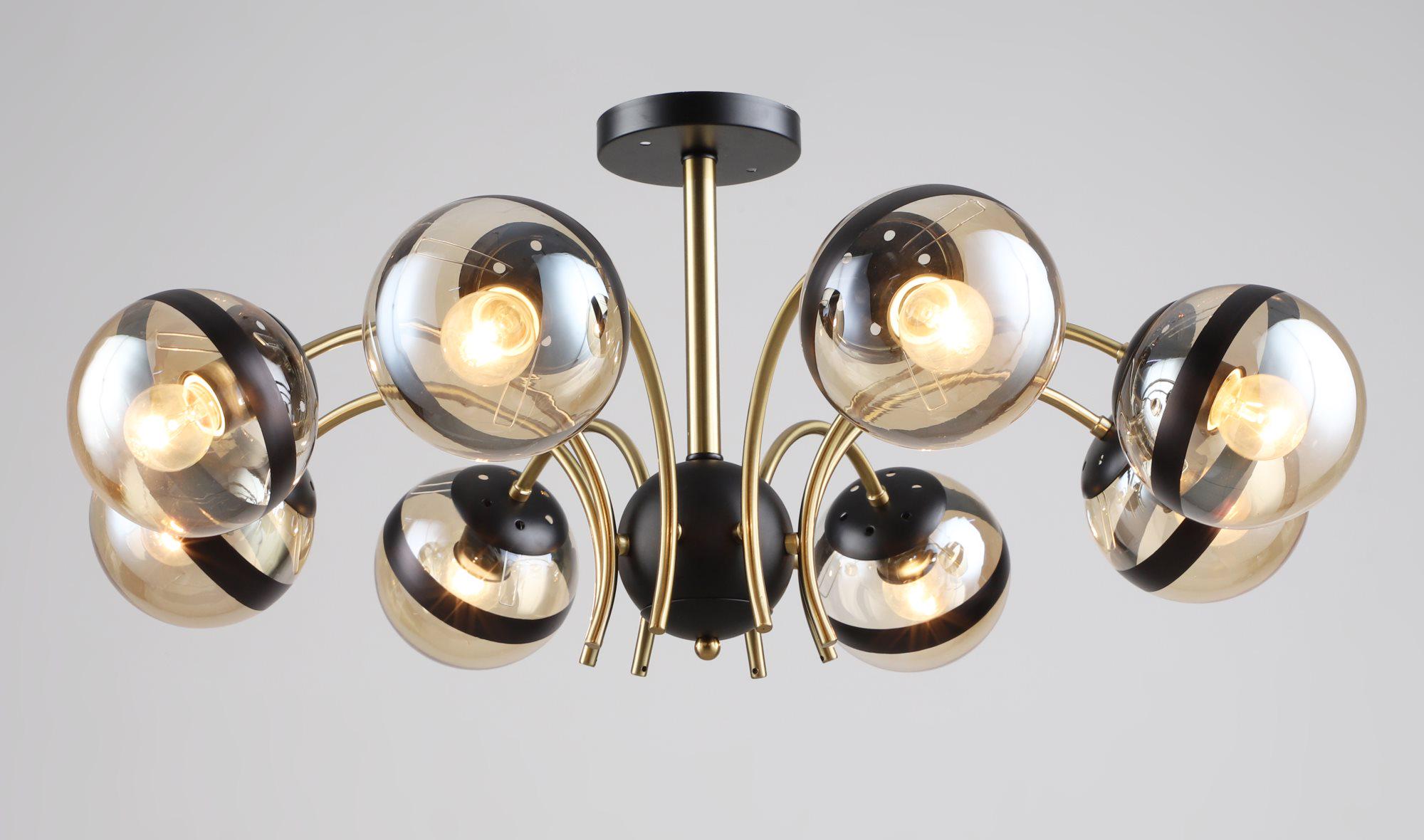 Люстра в гостиную современная Sirius B A4321/8 COP/BK