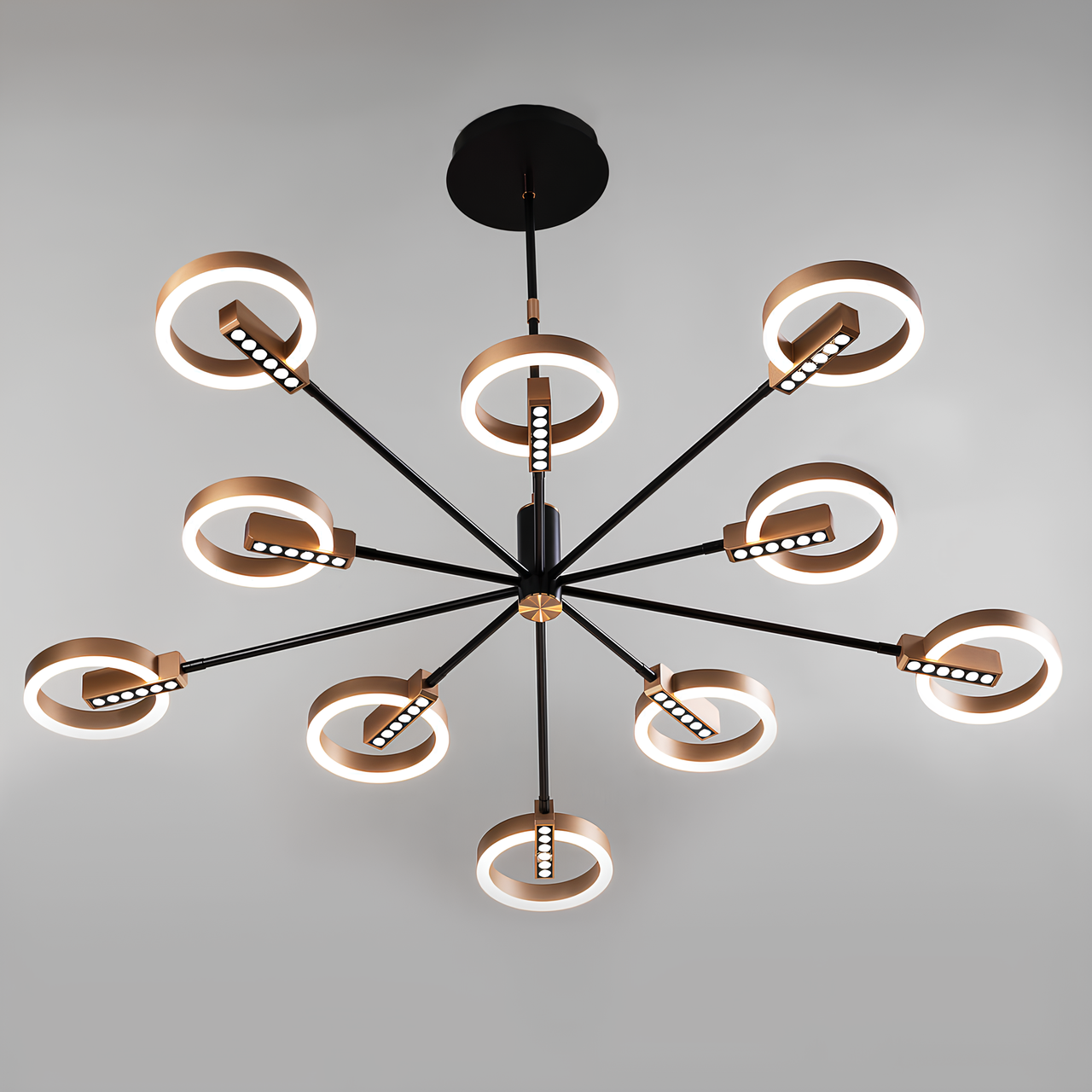 Люстра светодиодная Svet с 10 кольцами-плафонами с пультом 90W 3000-6000К Золотой (SL-6007/5+5 GD DIMMER) Люстра светодиодная Svet с 10 кольцами-плафонами с пультом 90W 3000-6000К Золотой (SL-6007/5+5 GD DIMMER)