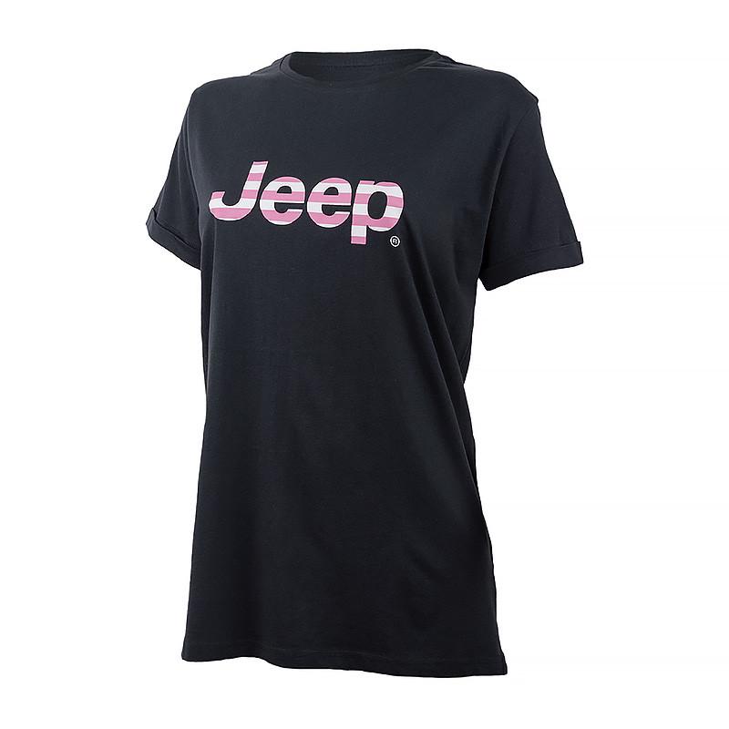 Футболка женская JEEP T-SHIRT OVERSIZE Striped Print Turn Черный M (O102611-B000 M)