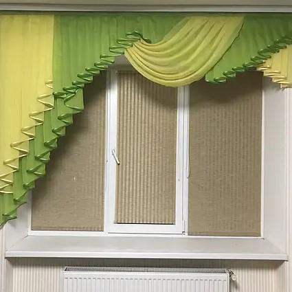 Ламбрекен на карниз шифон 2 м Салатовый (322)