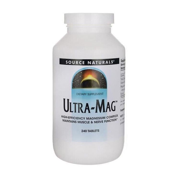 Комплекс магнію цитрат гліцинат малат з вітаміном B6 Source Naturals Ultra-Mag 240 табл.