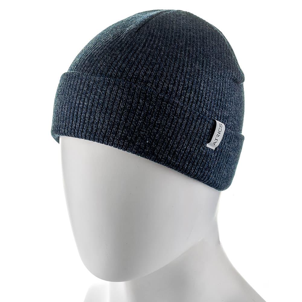 Мужская шапка Actrics MH728 двойная на манжете Тёмно-синий/Мулине