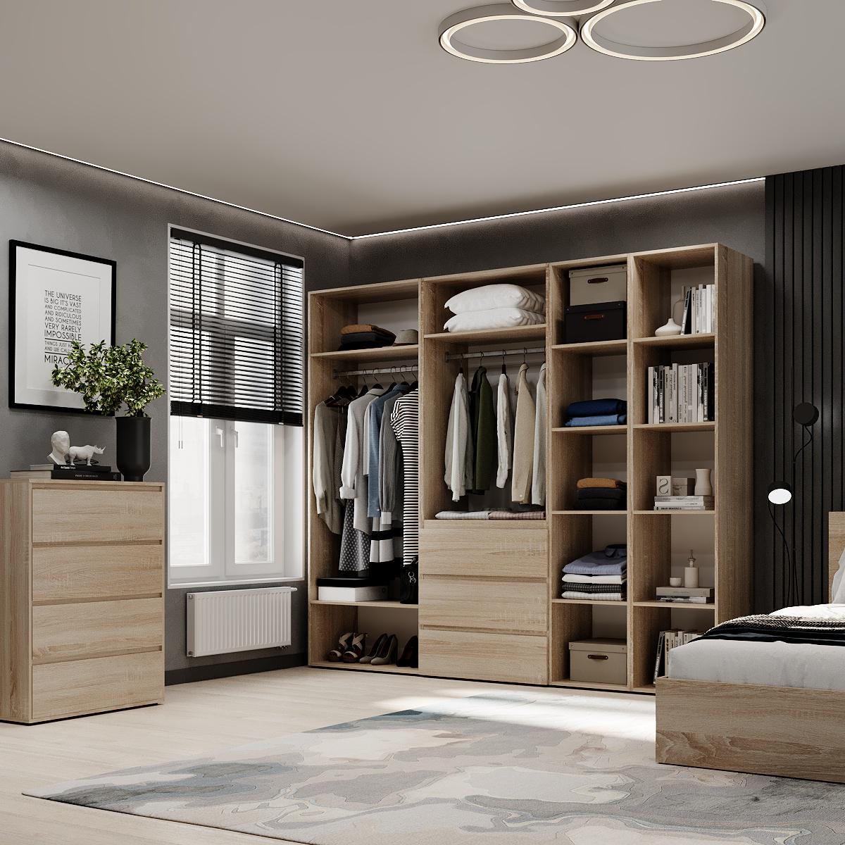 Шкаф распашной комбинированный ART IN HEAD №14 Light 2400x500x2200 мм Дуб Сонома светлый (GALTK01413000000) - фото 4 Шкаф распашной комбинированный ART IN HEAD №14 Light 2400x500x2200 мм Дуб Сонома светлый (GALTK01413000000) - фото 4