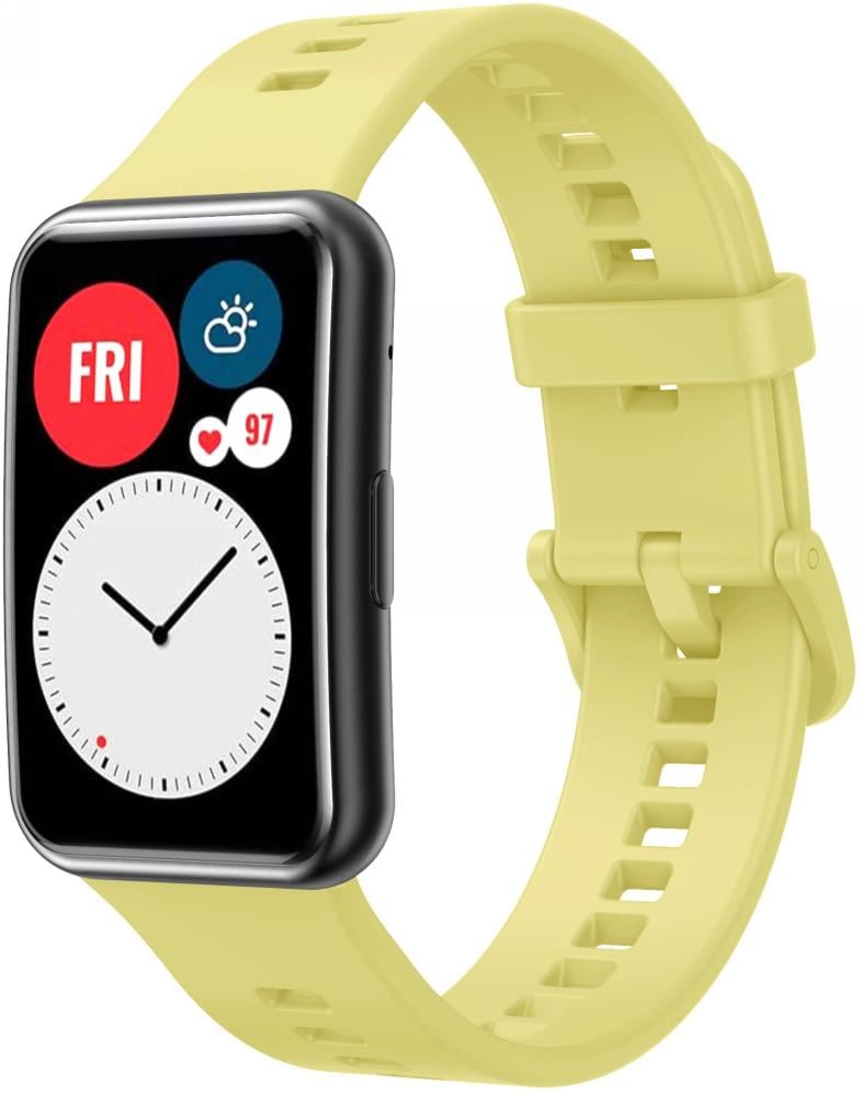 Ремешок Jsota для Huawei Watch Fit Yellow (18589) - фото 1