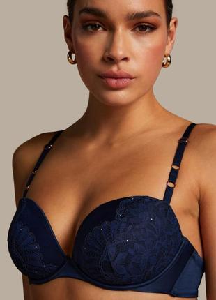 Бюстгальтер Hunkemoller Josien PP 80E 75A Синій із камінчиками