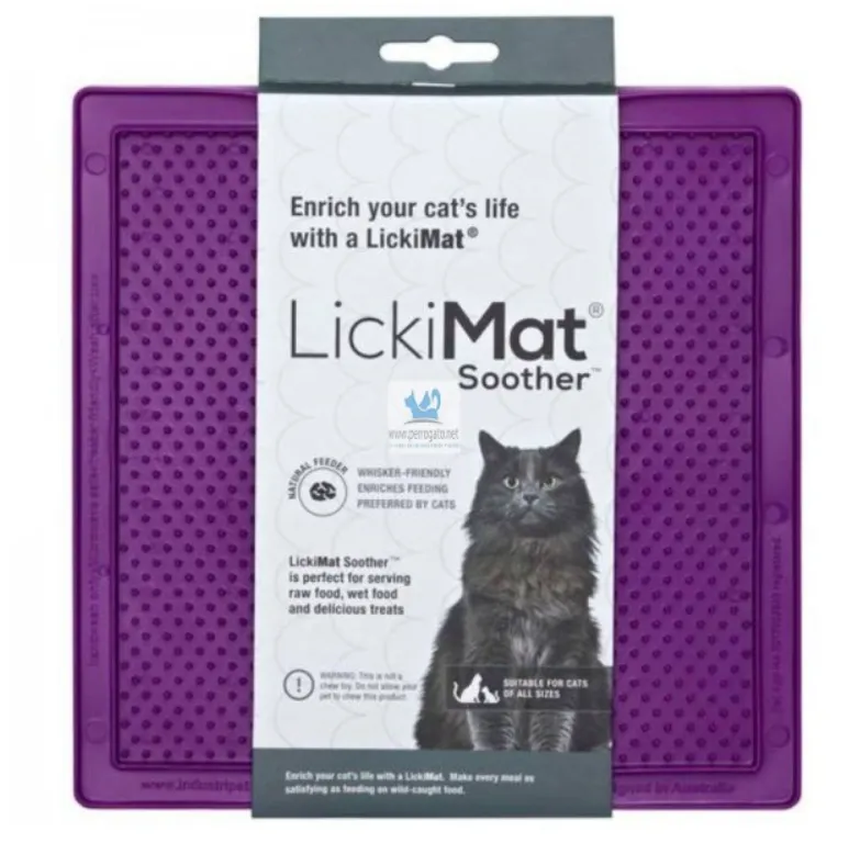 Коврик каучуковый для лакомства для кошек LickiMat Soother 20x20 см Фиолетовый