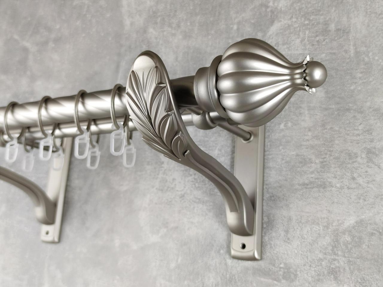 Карниз MStyle металлический для штор двухрядный Таджа 25/19 мм крученый 400 см Сатин (5011854)