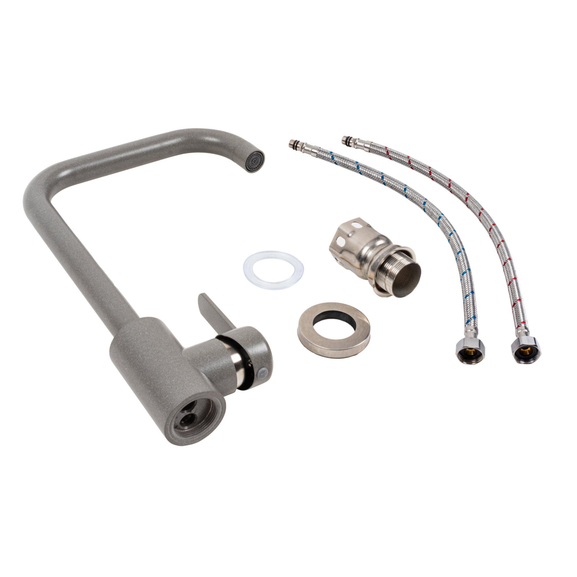 Смеситель кухонный Platinum KT 11 Серый муссон (3008B-FH) - фото 2 Смеситель кухонный Platinum KT 11 Серый муссон (3008B-FH) - фото 2