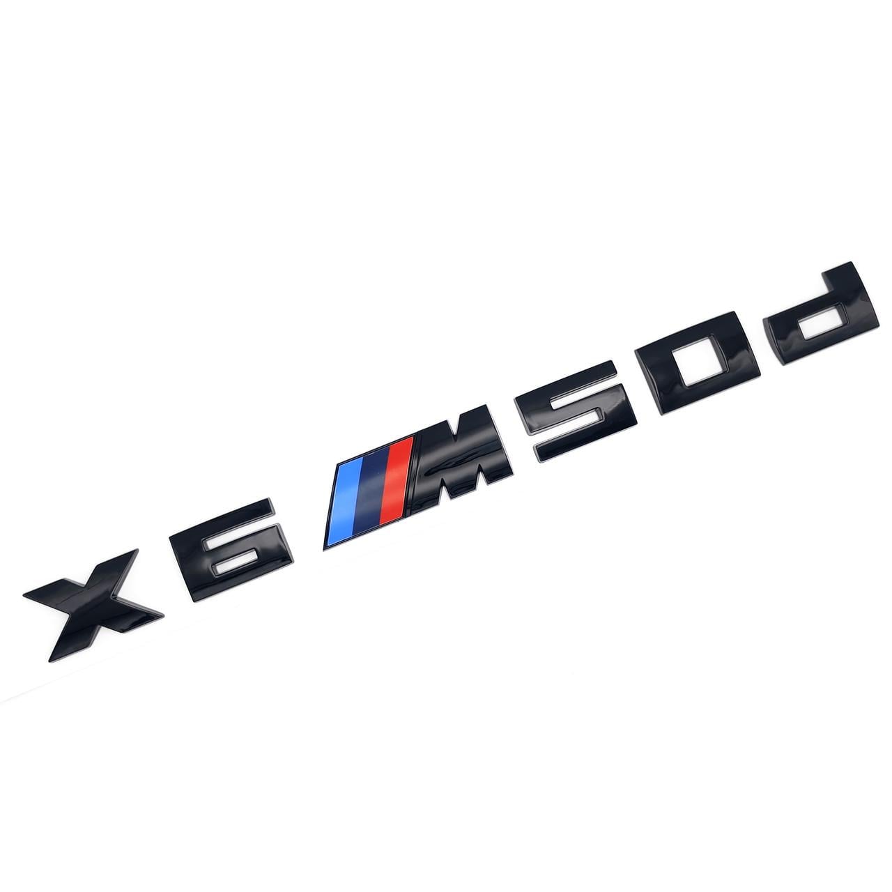 Эмблема надпись X6 M 50d BMW 31,5х2,7 см ABS Черный глянцевый (3038232264)