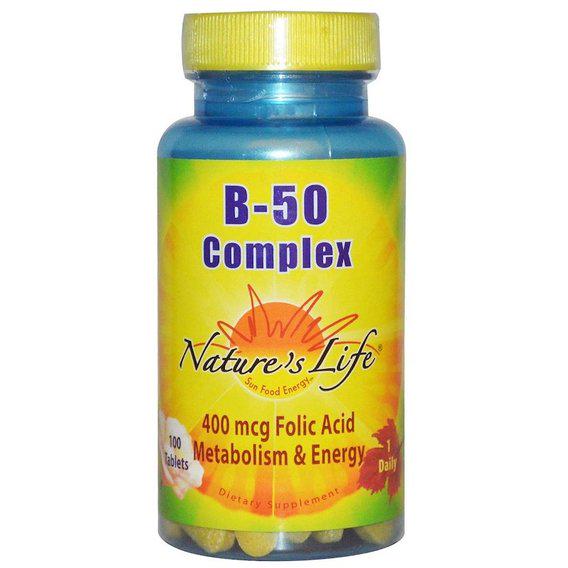 В комплекс Nature's Life B- 50 Complex 100 Tabs (NLI-00136)