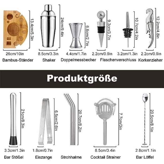 Набір для коктейлів Vialex 15 предметів (B08FR3VLTK) - фото 3