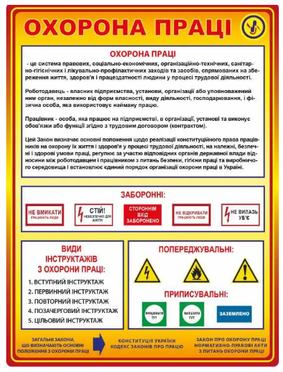 Інформаційний стенд "Охороні праці" Помаранчевий/Білий (Д-9810)