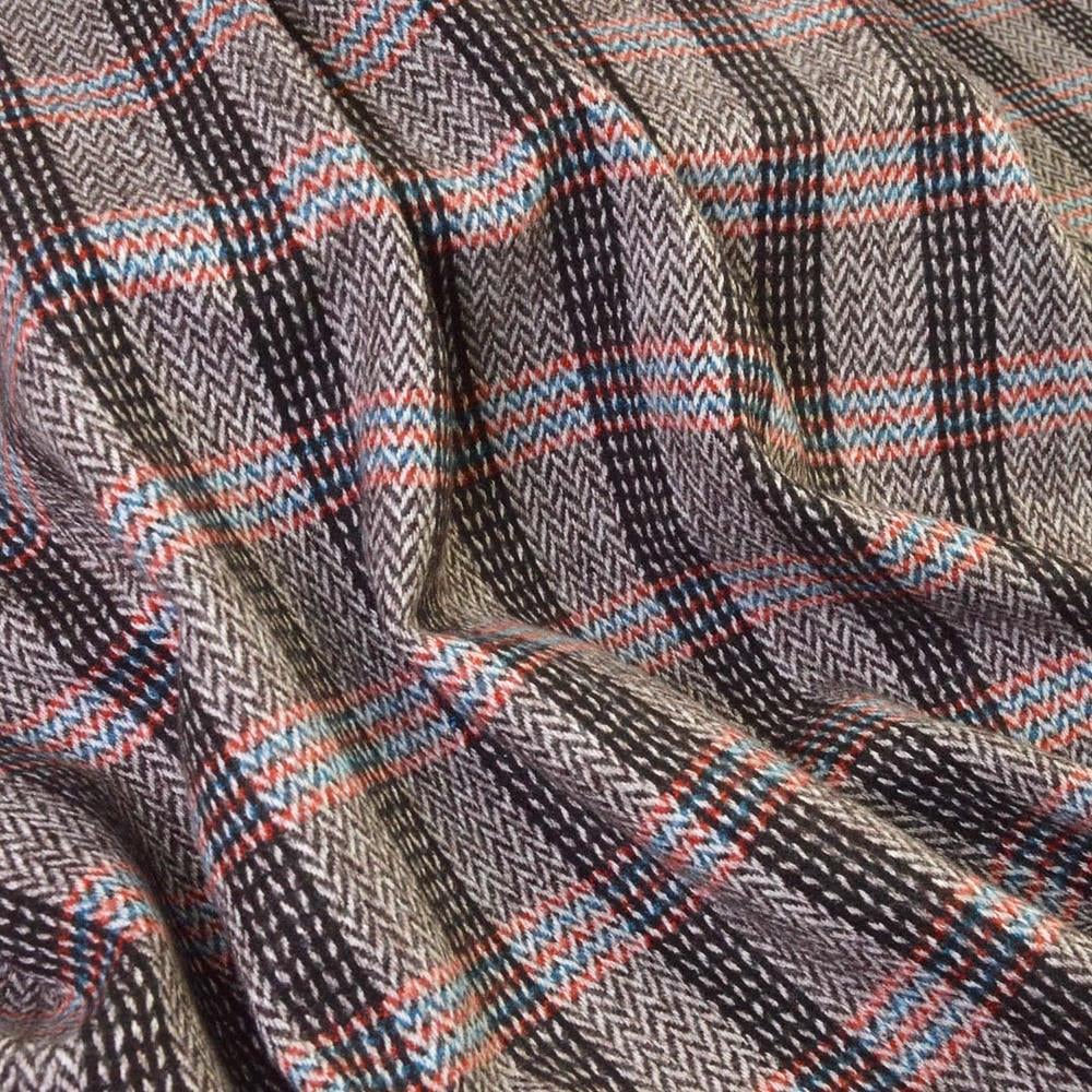 Ткань пальтовая Елка полосы Шоколад (17271)