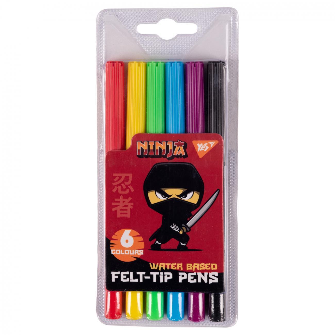Фломастери Yes Ninja 6 кольорів (MTT-198845) Фломастери Yes Ninja 6 кольорів (MTT-198845)