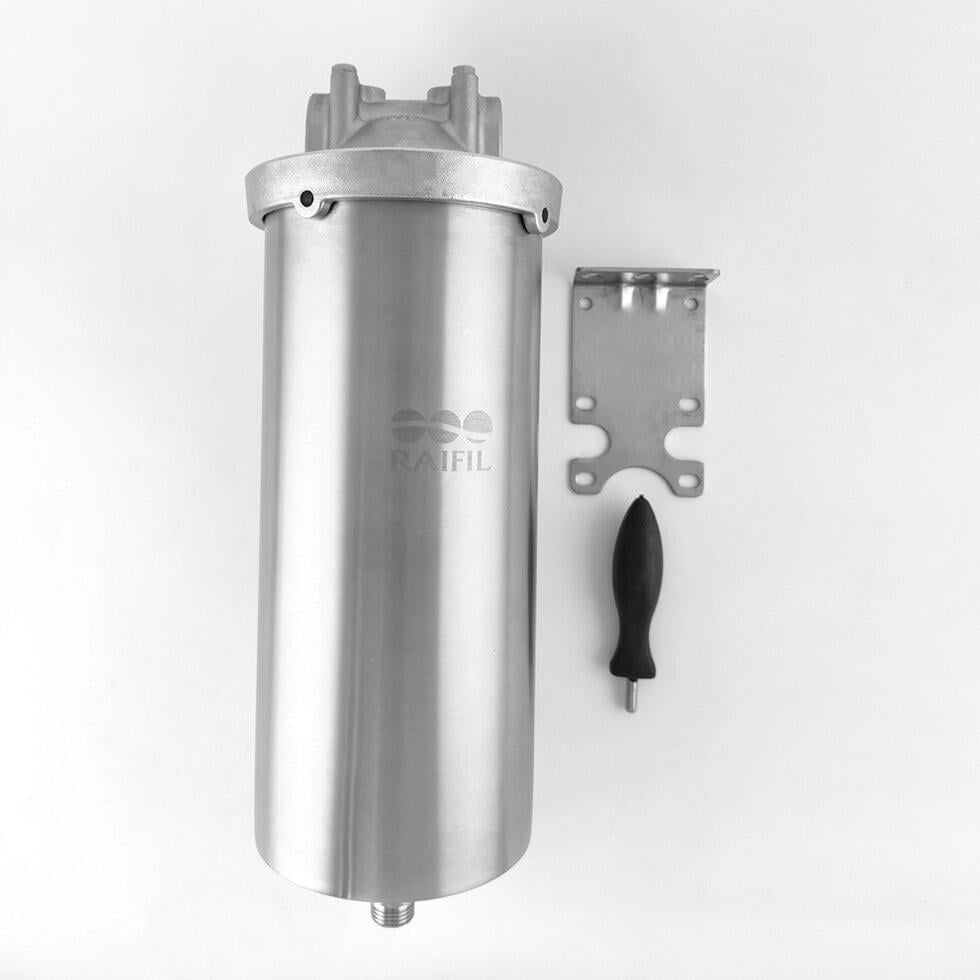 Фильтр магистральный Big Blue 10" HMF-10D 1" нержавеющая сталь с дренажным подключением 1/2" (66778803358)