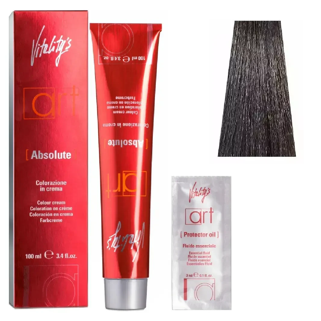 Крем-краска для волос с масляным коктейлем Vitality’s Art Absolute Hair Color Cream 8/7 Светлый антрацитовый блондин 100 мл