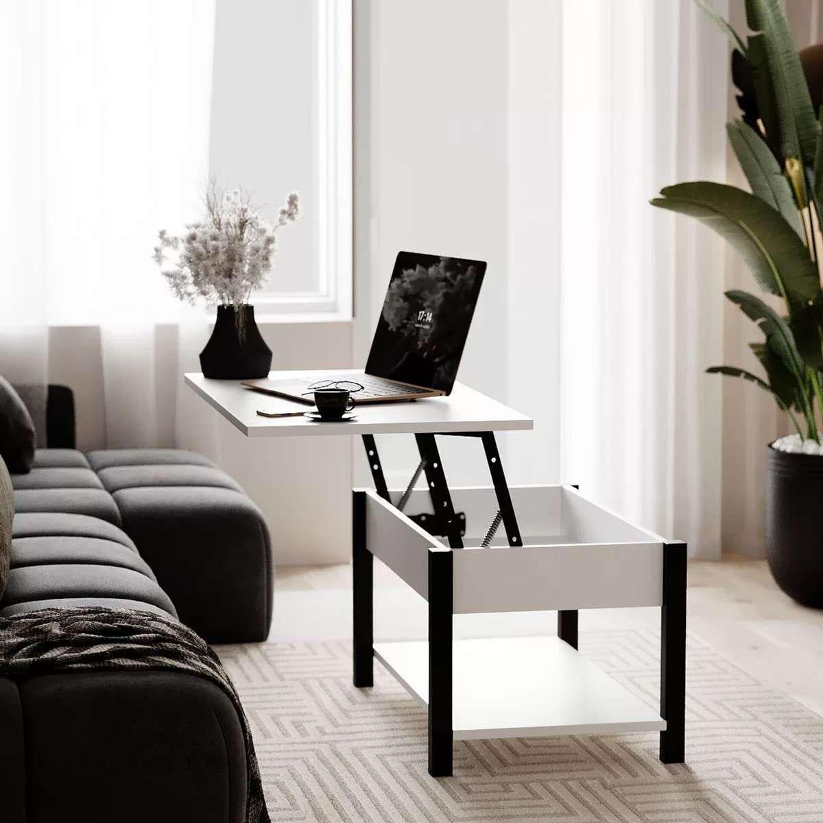 Обеденный стол-трансформер ART IN HEAD Desk 2.0 940-540-680х450 мм Белый бриллиант/Черный (TB14010000030) Обеденный стол-трансформер ART IN HEAD Desk 2.0 940-540-680х450 мм Белый бриллиант/Черный (TB14010000030)