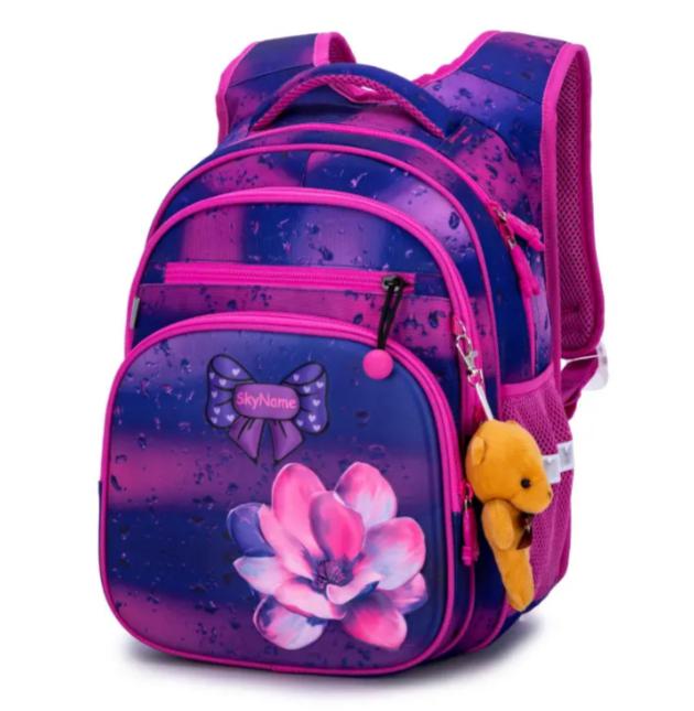 Школьный рюкзак для девочки Winner One SkyName 1-4 класс 6-10 лет Фиолетовый с розовым (R3-243)