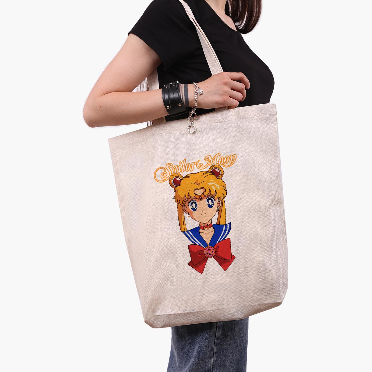 Эко сумка шоппер Sailor Moon 41x39x8 см Бежевый (9227-2915-WTD)