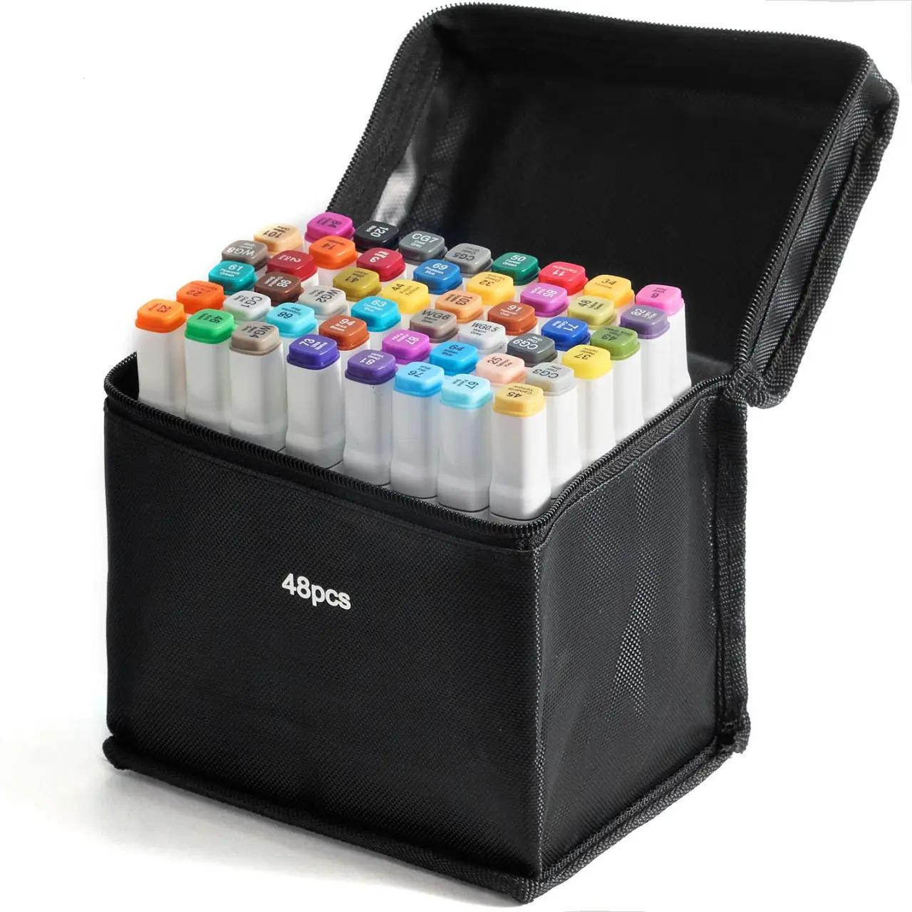 Комплект маркерів для художників Touch Smooth двосторонні 48 шт. та Підставка для маркерів Бежевий - фото 8