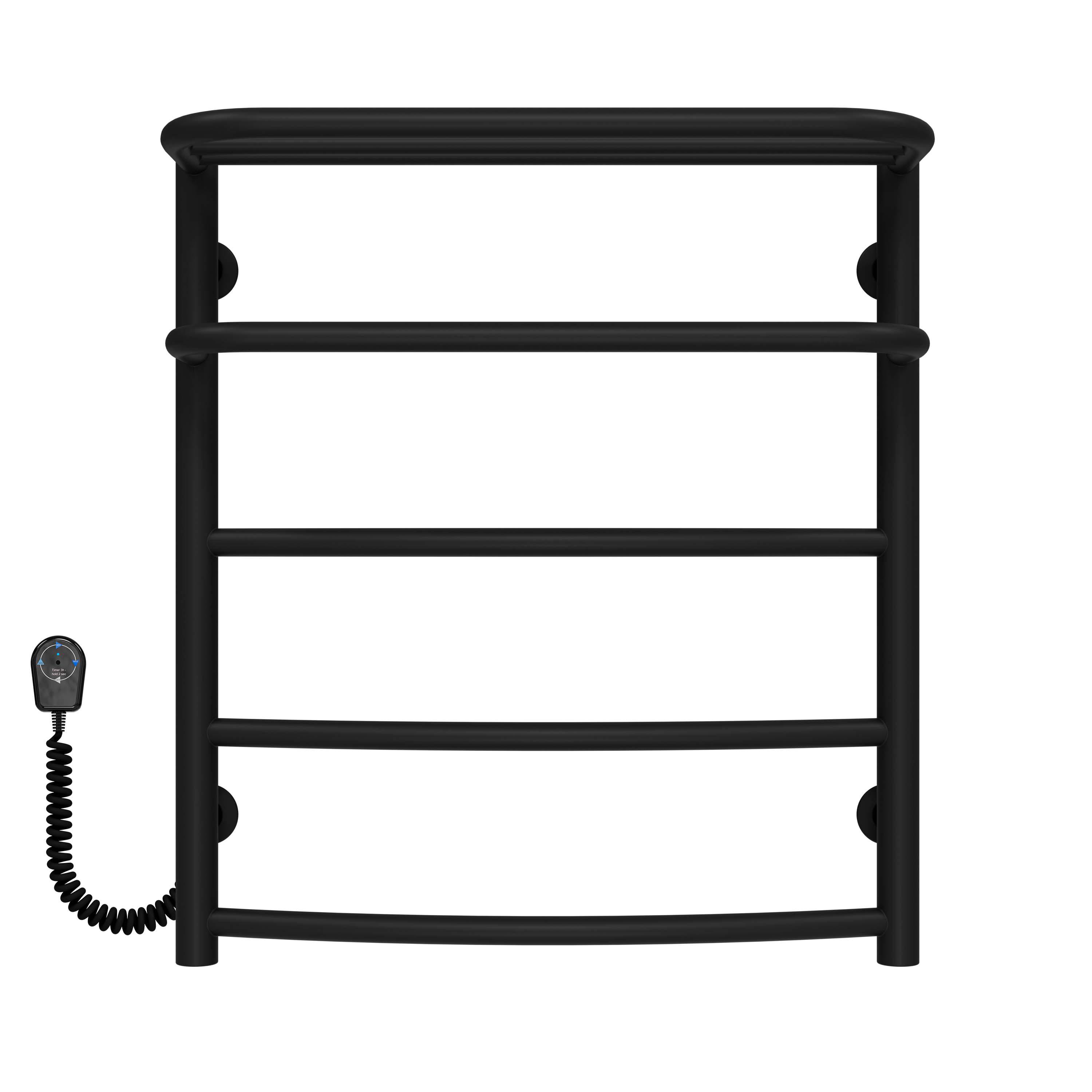 Полотенцесушитель электрический Deffi Отель П5 EF16 левое подключение нержавеющая сталь 500х600 мм Черный (C.OD.60.50.5.EBL5)