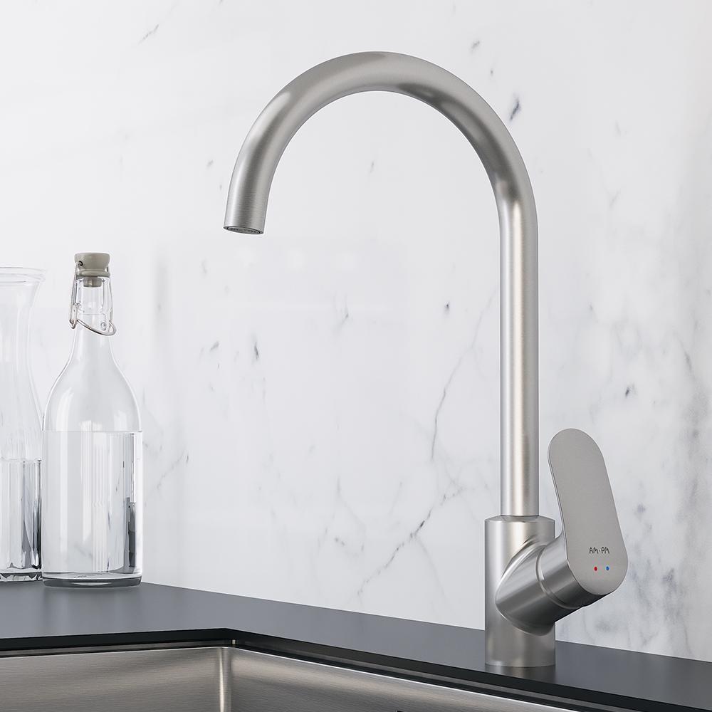 Смеситель для кухни AM.PM Like F80E07111 однорычажный Сатин (130302) - фото 8 Смеситель для кухни AM.PM Like F80E07111 однорычажный Сатин (130302) - фото 8