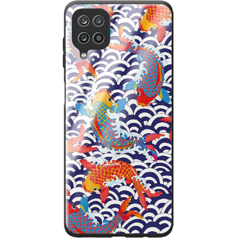 Чохол Boxface Samsung A225 Galaxy A22 Koi Fish Чорний силікон зі склом (42748-up2477-44201)