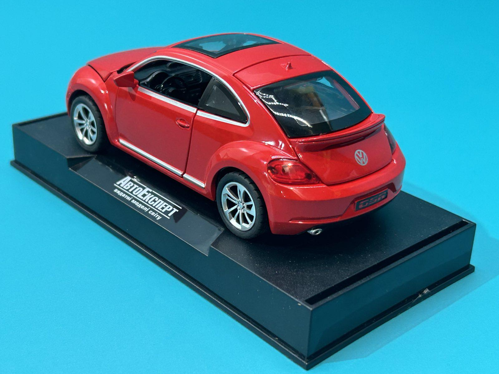 Машинка Union Group Авто Експерт Volkswagen Beatle 1:32 метал світло/звук відчиняються двері/капот/багажник Червоний (12012) - фото 3