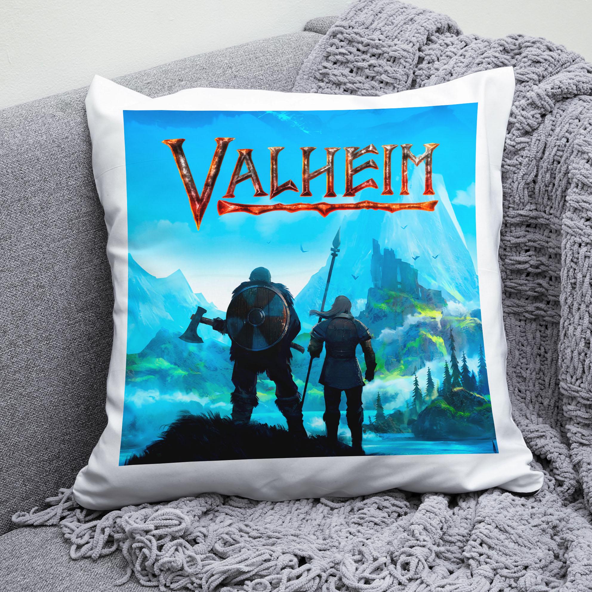 Плюшева подушка квадрат з принтом гри Valheim