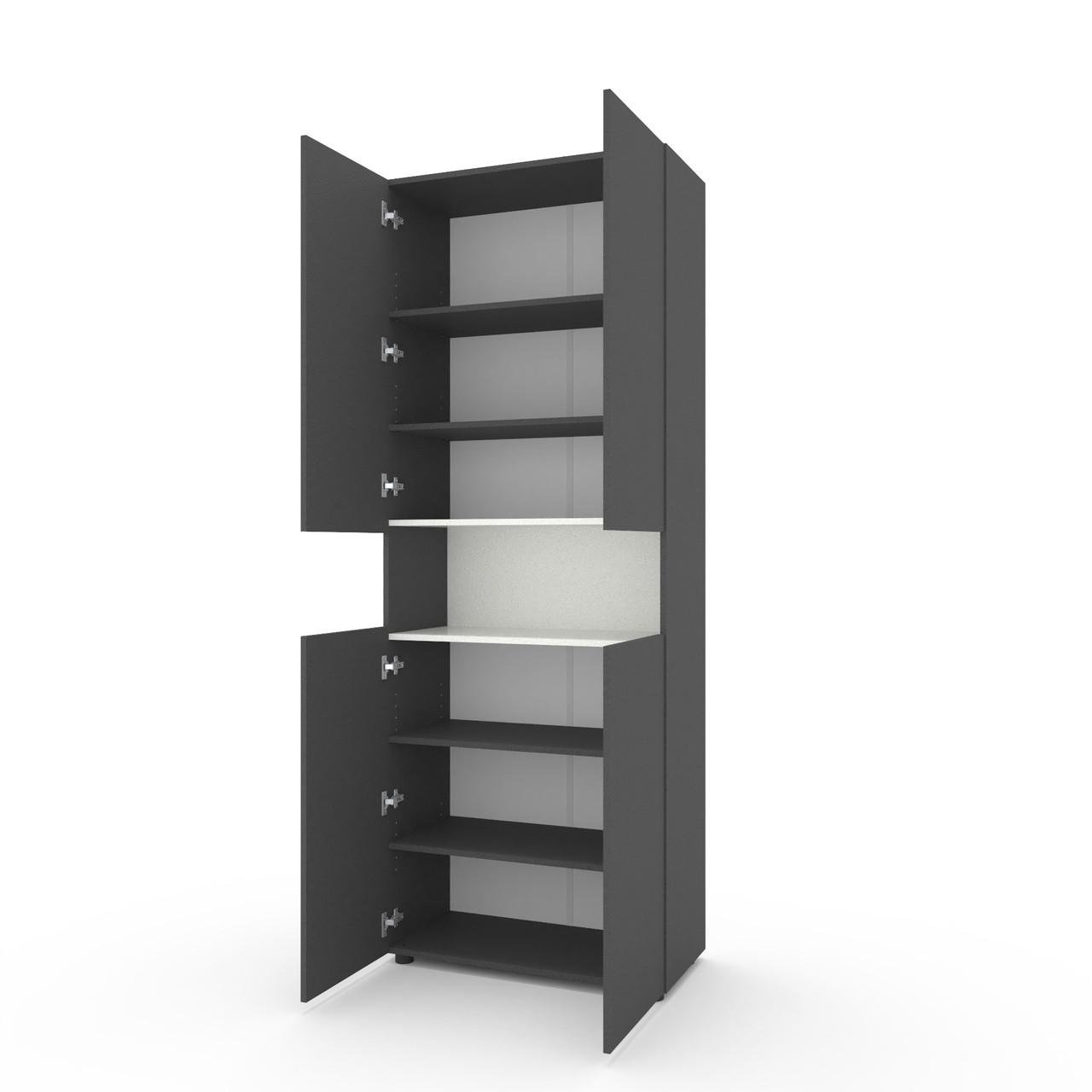 Пенал Metkas Home B002 ЛДСП 800x350x2130 мм Антрацитовый/Белый снег - фото 2 Пенал Metkas Home B002 ЛДСП 800x350x2130 мм Антрацитовый/Белый снег - фото 2