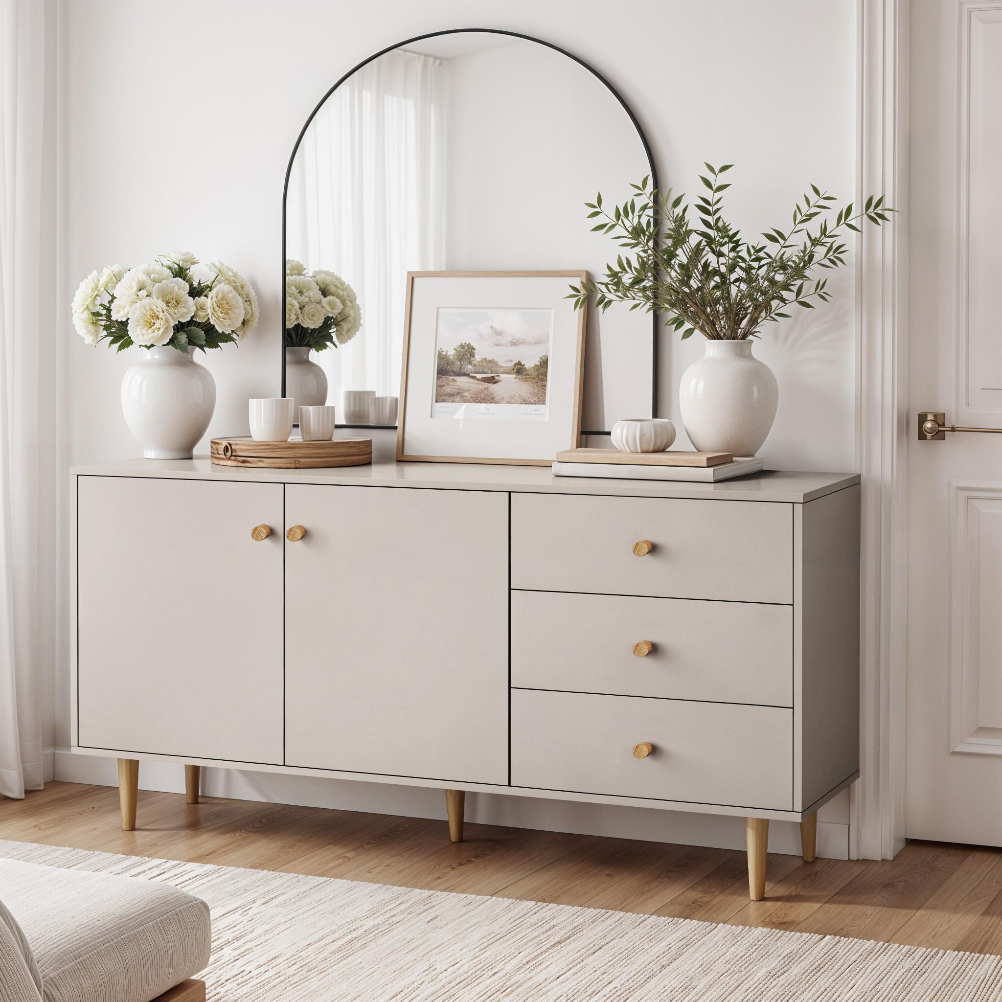 Комод с дверцами и ящиками Хьюге-5 1585x390x770 мм Кашемир