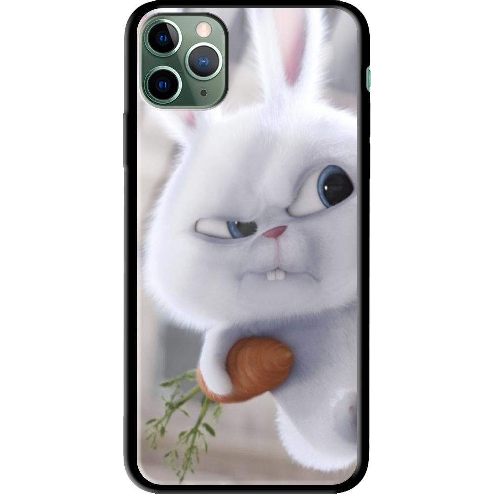 Чехол Boxface iPhone 11 Pro Max Rabbit Snowball Черный силикон со стеклом (38194-up1116-38347)