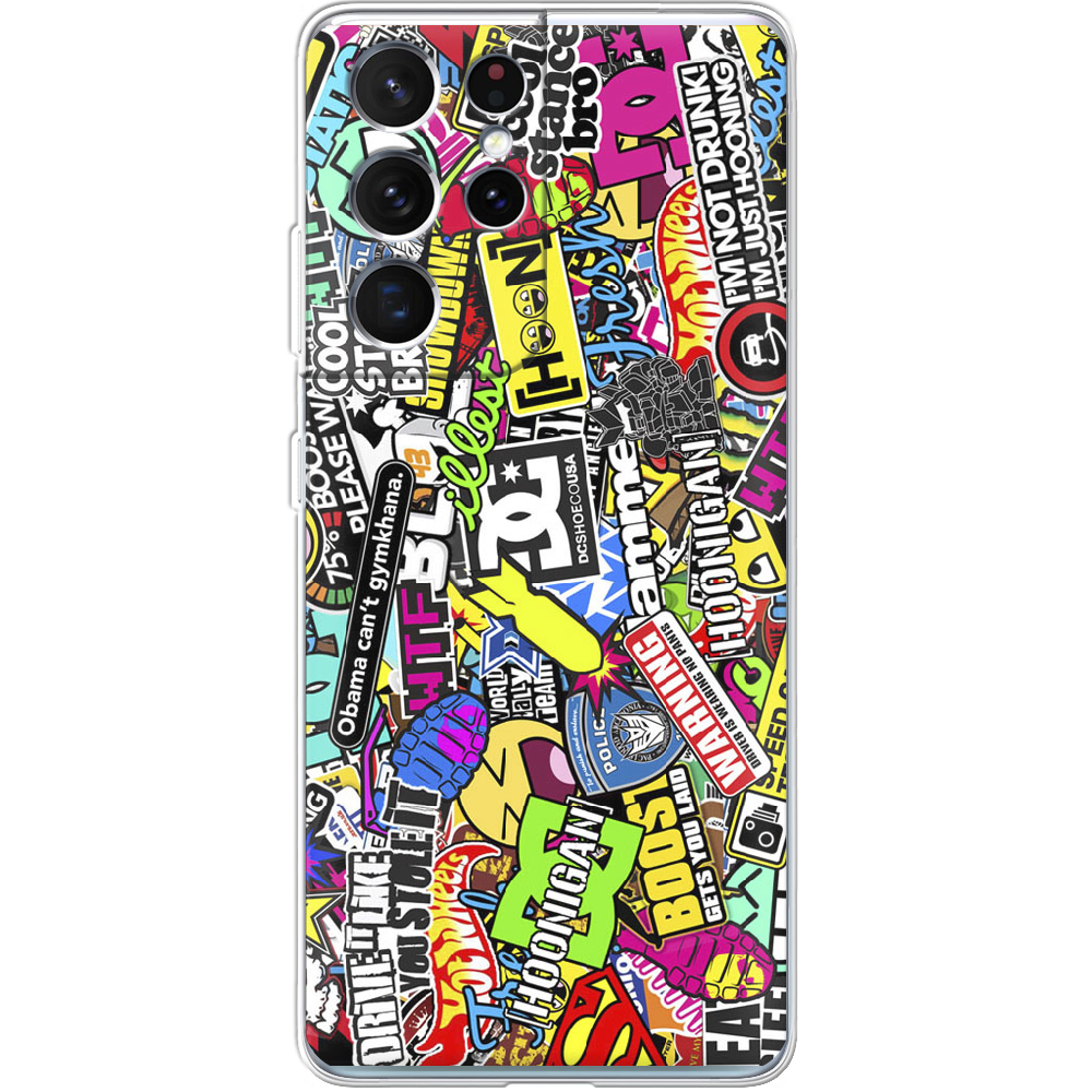 Чохол BoxFace Samsung G998 Galaxy S21 Ultra Multicolored Inscriptions Прозорий силікон (41719-up880-41719)